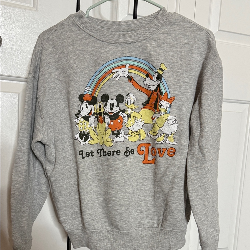 Disney Gray Sweatshirt with Colorful Characters